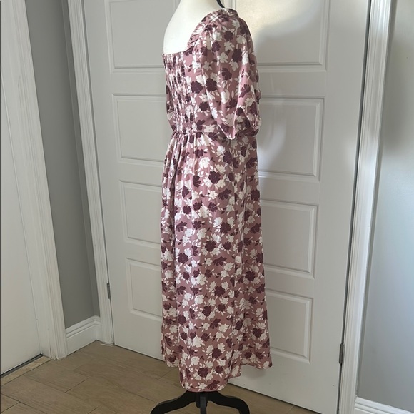 Lush Floral Off the Shoulder Puff Sleeve Dress with Back Slit in Skirt - Picture 5 of 9